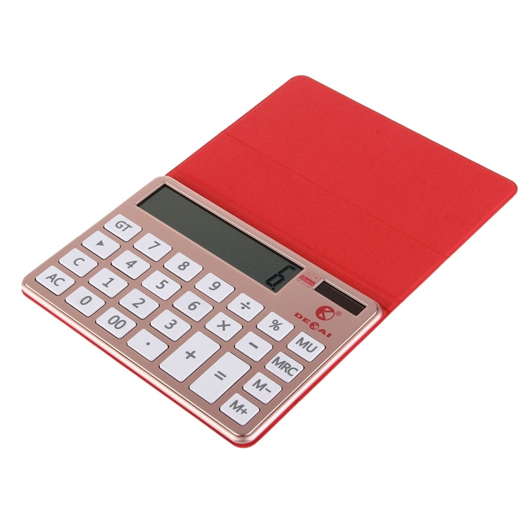 2 in 1 DEKAI Calculator + PU Leather Protective Case with Holder Function & Solar Panel