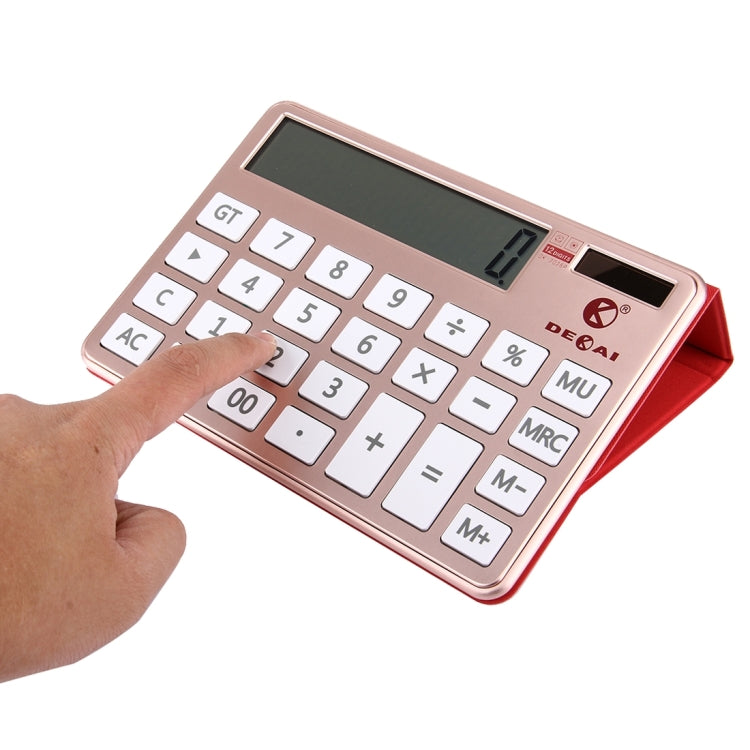 2 in 1 DEKAI Calculator + PU Leather Protective Case with Holder Function & Solar Panel