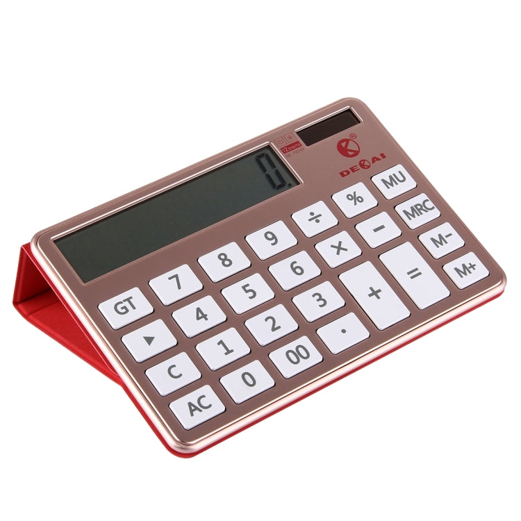 2 in 1 DEKAI Calculator + PU Leather Protective Case with Holder Function & Solar Panel