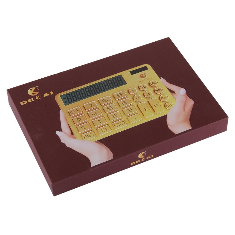 2 in 1 DEKAI Calculator + PU Leather Protective Case with Holder Function & Solar Panel