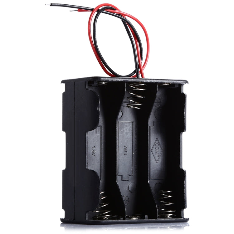 LandaTianrui LDTR-DJ003 6 x AA Batteries Case Storage Holder with 15cm Cable for Arduino(Black)