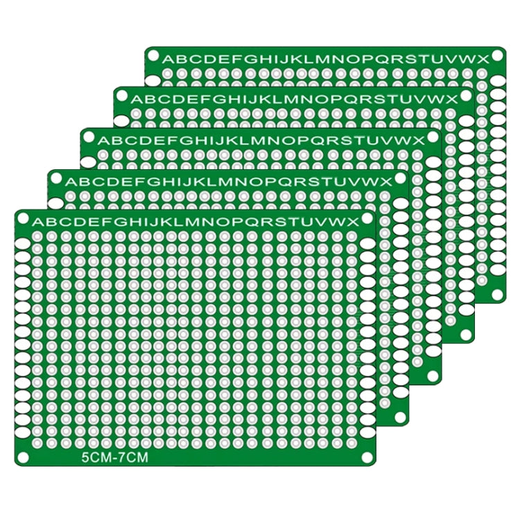 5 PCS LandaTianrui LDTR - WG032 / D2 Double-sided Glass Fiber Prototyping Breadboard PCB Board, Size: 5 x 7cm