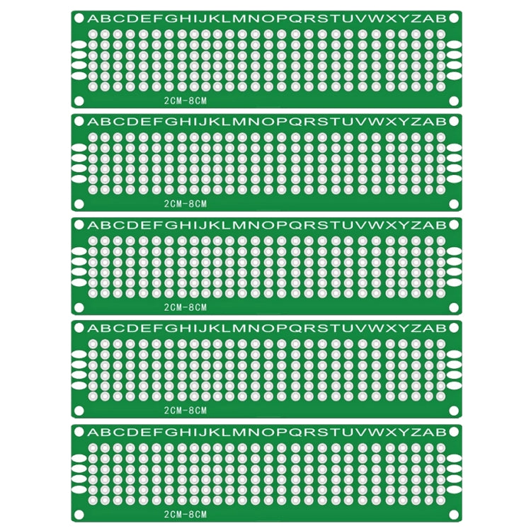 5 PCS LandaTianrui LDTR - WG0032 / D1 Double-sided Glass Fiber Prototyping Breadboard PCB Board, Size: 2 x 8cm