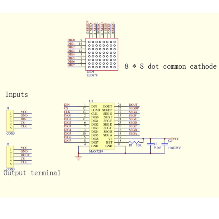 MAX7219 8x8 Dot Matrix Display Control Module for Arduino