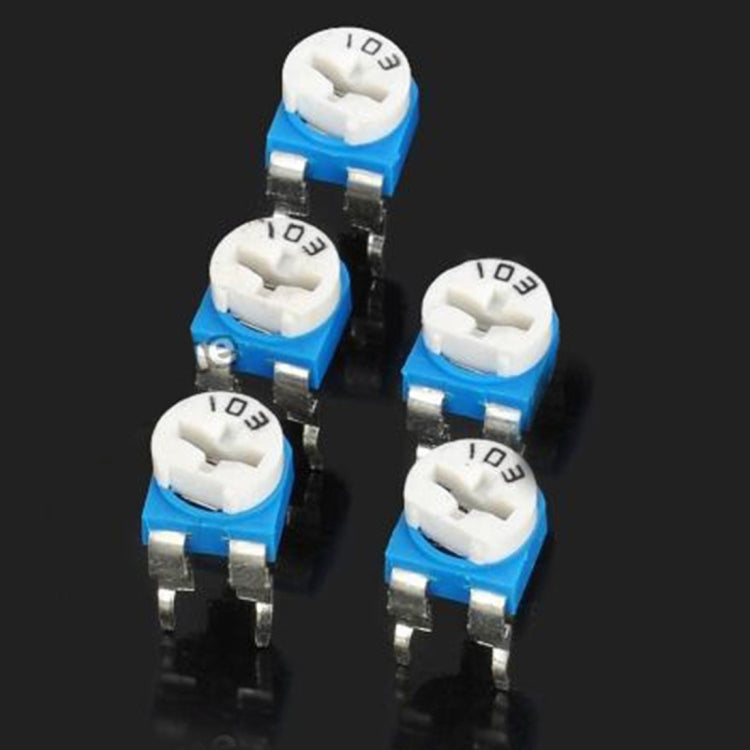 5 PCS 0.1W 50V Horizontal 103 10K Ohm Adjustable Resistor