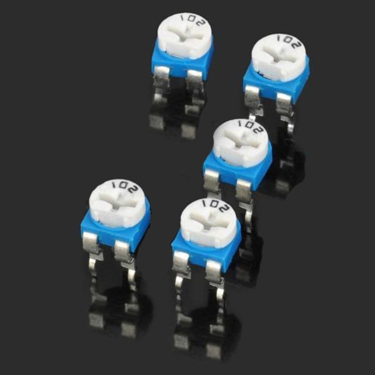 5 PCS 0.1W 50V Horizontal 102 1K Ohm Adjustable Resistor