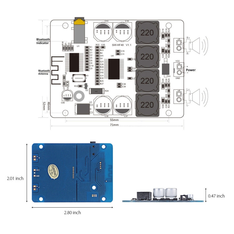 LDTR - WG0069 TPA3118 Bluetooth Digital Amplifier Board for RC Toys Models 2 x 30W Stereo DIY Speaker
