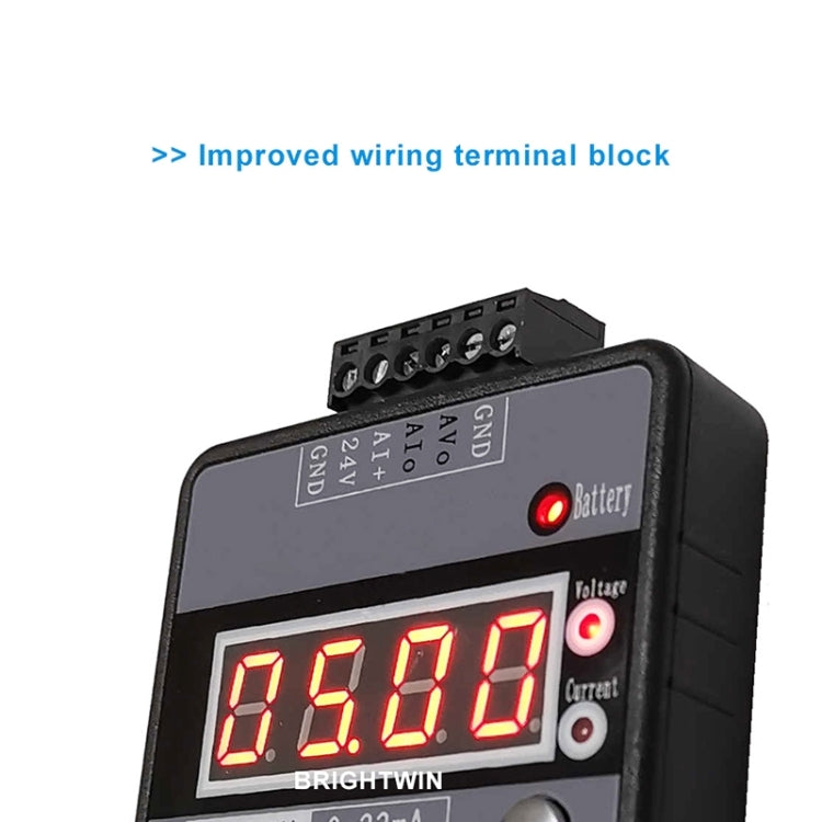 4-20mA 0-10V Signal Generator Adjustable Voltage Current Simulator, Built-in Battery  - Black