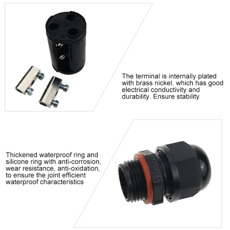 XYS20 IP68 Waterproof 3 Pin Straight Cable Connector