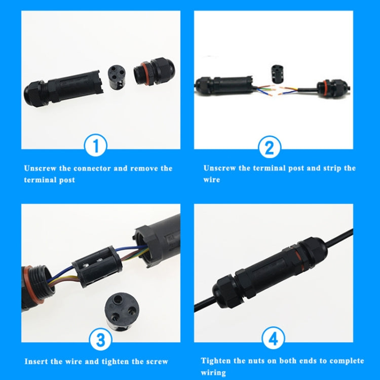 XYS20 IP68 Waterproof 3 Pin Straight Cable Connector
