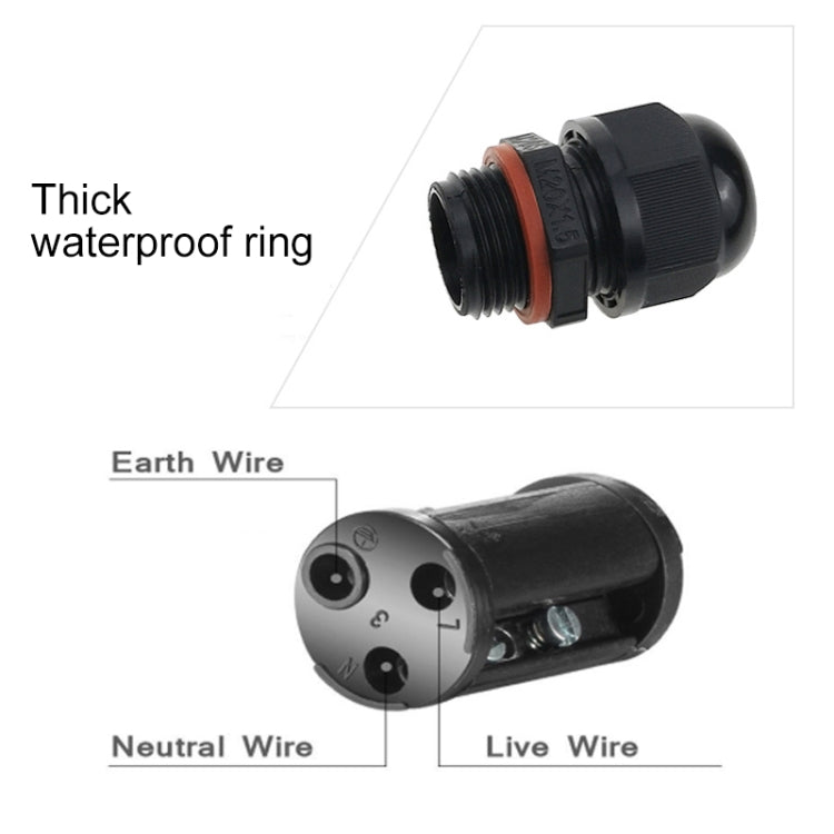 XY20 IP68 Waterproof 3 Pin Straight Cable Connector