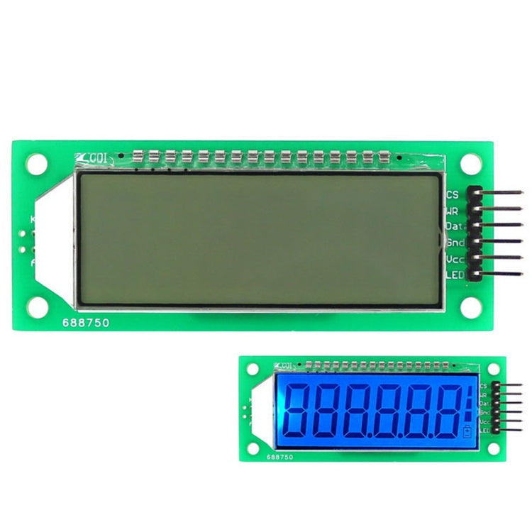 LDTR - WG0101 2.4 inch 6-digit 7-segment LCD Display Module for Arduino, Screen Display Backlight Color: Blue