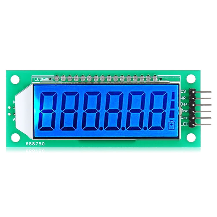 LDTR - WG0101 2.4 inch 6-digit 7-segment LCD Display Module for Arduino, Screen Display Backlight Color: Blue