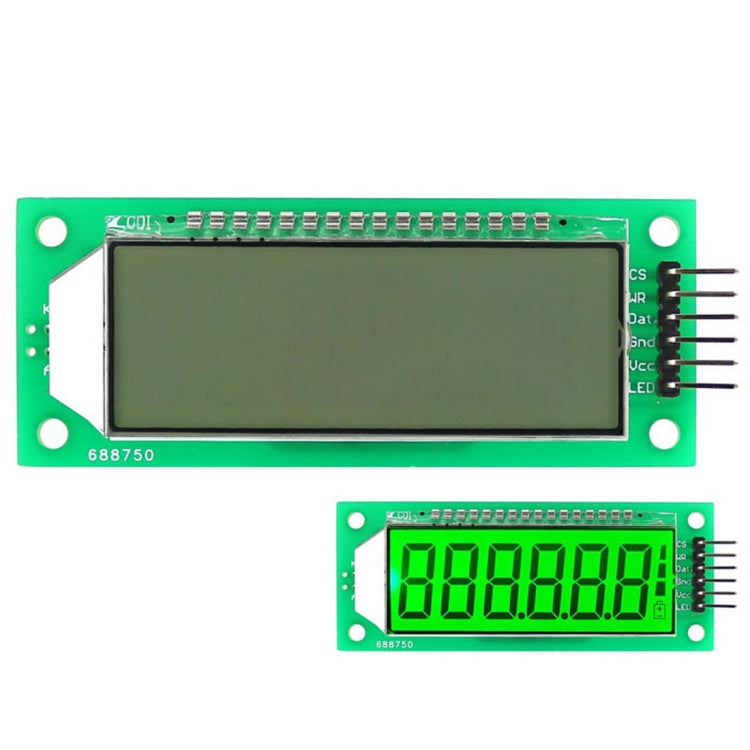 LDTR - WG0101 2.4 inch 6-digit 7-segment LCD Display Module for Arduino, Screen Display Backlight Color: Green
