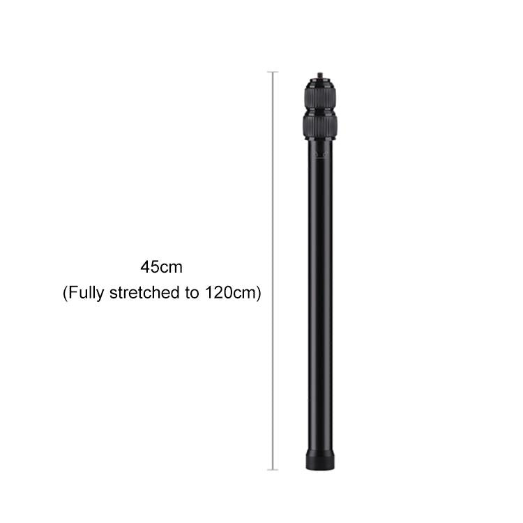 Selfie Stick Adjustable Extension Rod, Length: 45-120cm  - Black