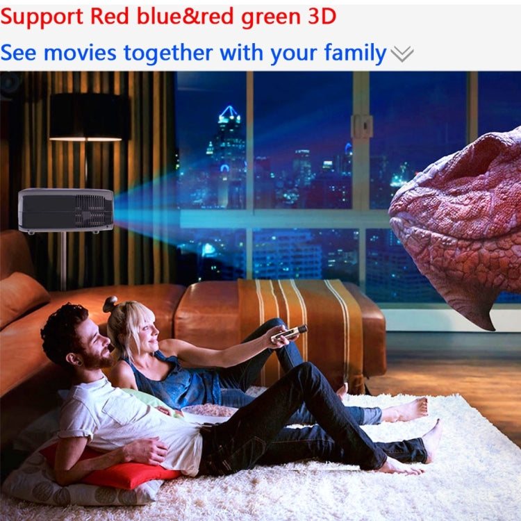 Uhappy U20 Pro WiFi 2600LM 1080P Home Theater 800*480 Mini Projector with Remote Control, Support HDMI + YPbPr + TV or DTV + AV + VGA