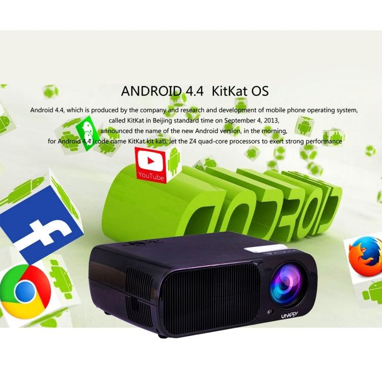 Uhappy U20 Pro WiFi 2600LM 1080P Home Theater 800*480 Mini Projector with Remote Control, Support HDMI + YPbPr + TV or DTV + AV + VGA