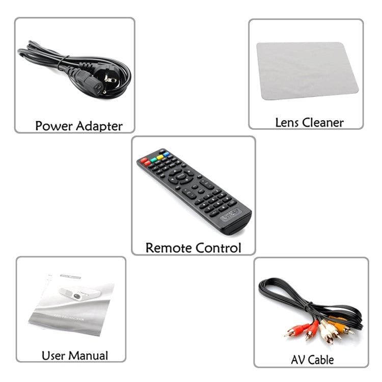 Uhappy U20 Pro WiFi 2600LM 1080P Home Theater 800*480 Mini Projector with Remote Control, Support HDMI + YPbPr + TV or DTV + AV + VGA