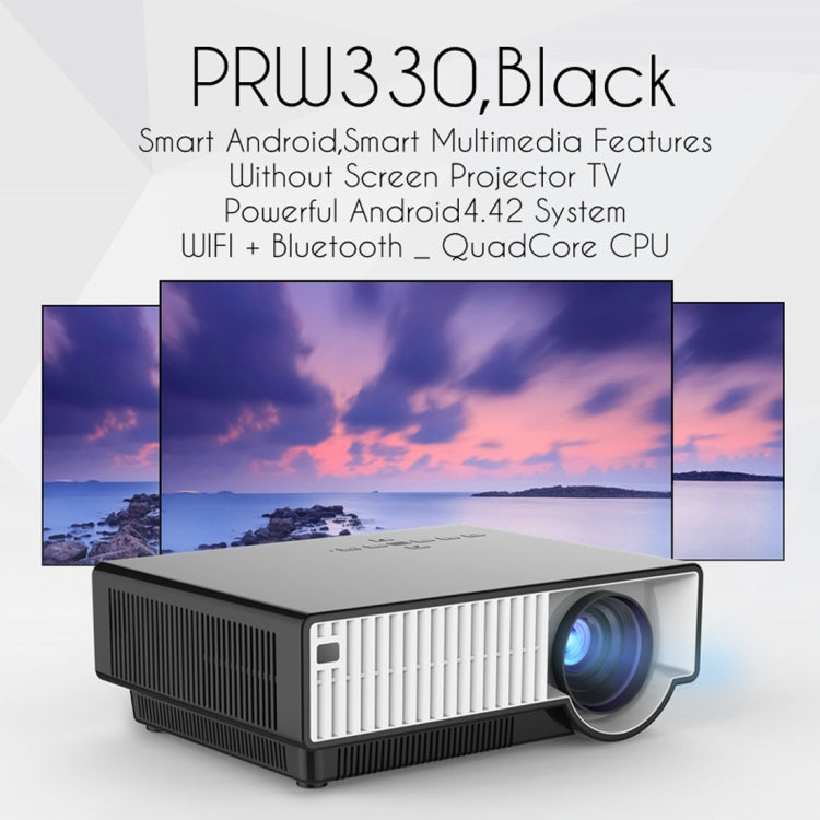 PRW330 2800 Lumens HD Digital LED Projector, Android 4.4 Cortex-A5 Quad Core 1.5GHz, RAM: 1GB, ROM: 8G, Support 1080P