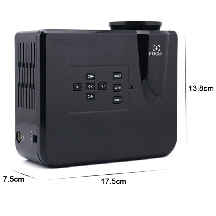 BL35 Mini 800LM Home Theater 640*480 Mini Projector with Remote Control, Support HDMI + SD + USB + TV + AV + VGA