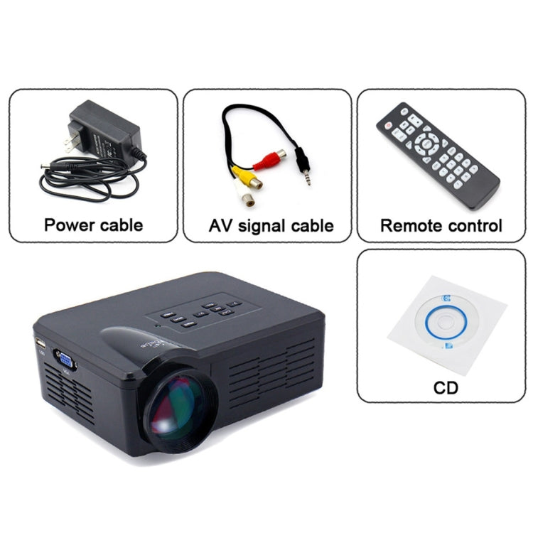 BL35 Mini 800LM Home Theater 640*480 Mini Projector with Remote Control, Support HDMI + SD + USB + TV + AV + VGA
