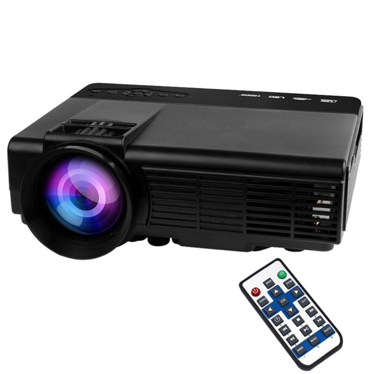 SQ5 HD 800 x 480 Digital LED Projector with Remote Control, Support USB / Micro SD / VGA / HDMI(Black)