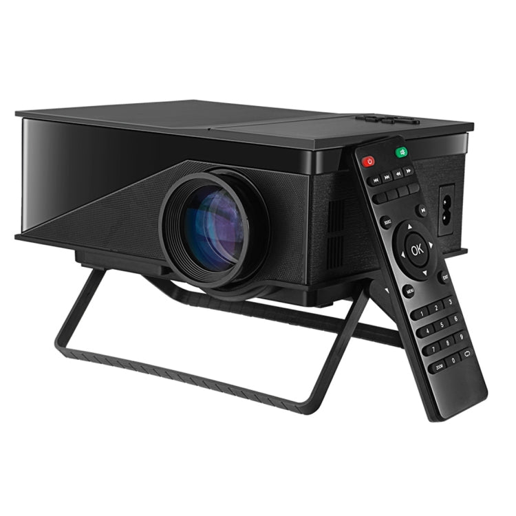 MP400 1200 Lumens 800 x 480 HD Digital 4 inch LCD Panel LED Projector with Remote Control, Support HDMI / USB / AV / VGA(Black)
