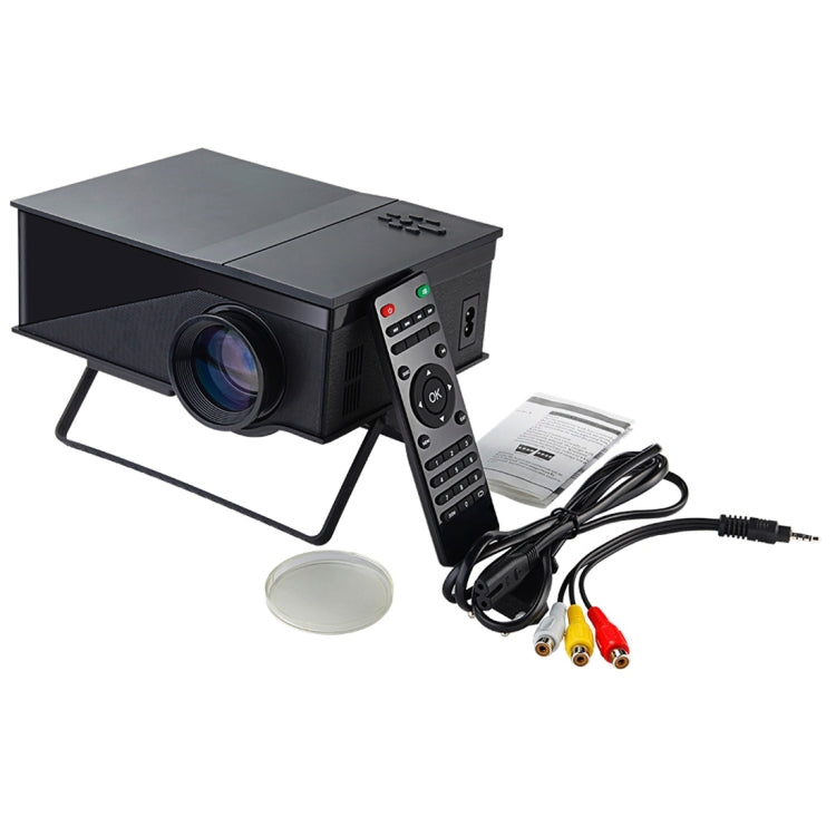 MP400 1200 Lumens 800 x 480 HD Digital 4 inch LCD Panel LED Projector with Remote Control, Support HDMI / USB / AV / VGA(Black)
