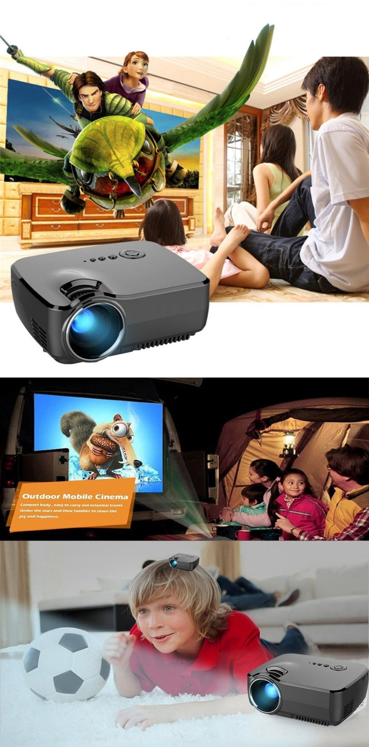 Vivibright GP70 1200LM 800*480 Home Theater Projector with Remote Control, 4.0 inch Single LCD Panel Display(Black)