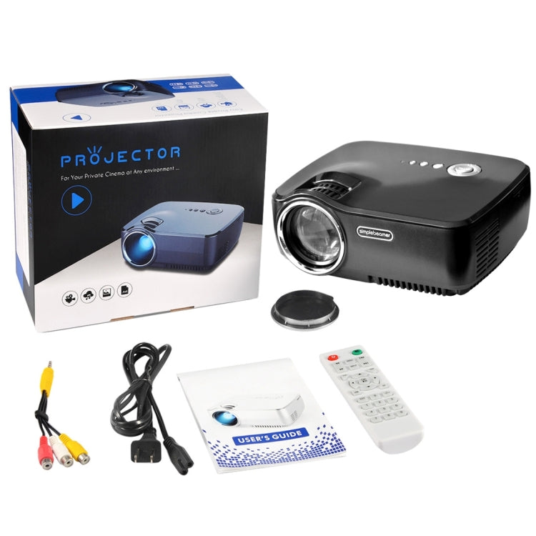 Vivibright GP70 1200LM 800*480 Home Theater Projector with Remote Control, 4.0 inch Single LCD Panel Display(Black)