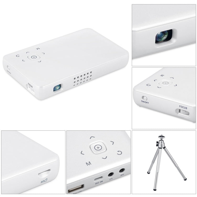 Vivibright GP1S Mini Portable LED Pico Projector, Support HDMI / USB / MHL / AV / EZ-Cast / Micacast / DLNA(White)