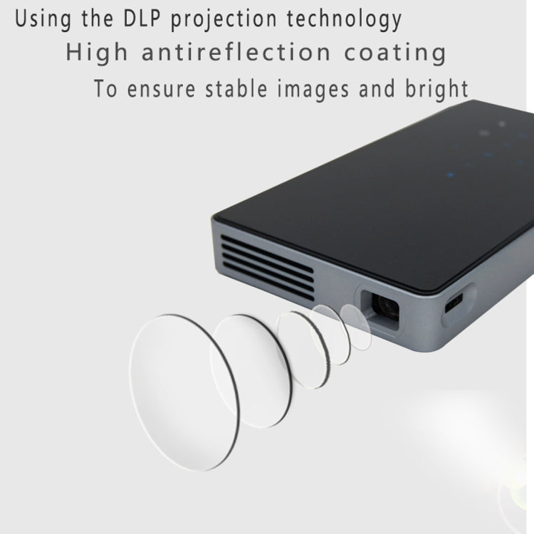 JAVODA P8 50LM Mini WiFi Smart 854*480 (WVGA) DLP 0.3 inch EM DMD Portable LED Projector with Remote Control & Holder,  Android 4.4, RK3128, 1GB RAM, 8GB ROM, WiFi, BT, HDMI