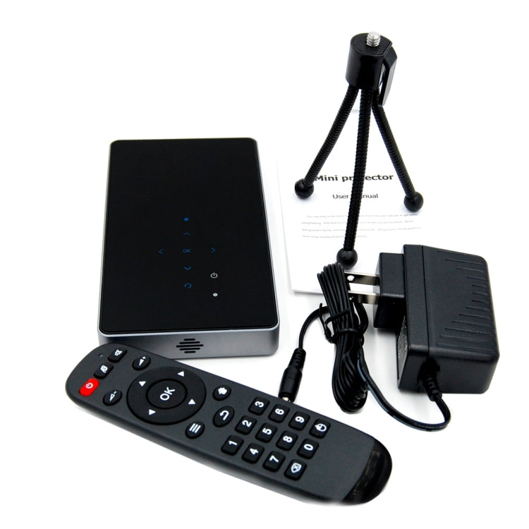 JAVODA P8 50LM Mini WiFi Smart 854*480 (WVGA) DLP 0.3 inch EM DMD Portable LED Projector with Remote Control & Holder,  Android 4.4, RK3128, 1GB RAM, 8GB ROM, WiFi, BT, HDMI