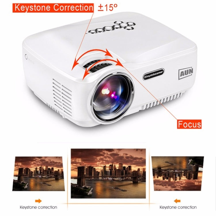 AUN AM01C Classic Version Mini Projector 1400 Lumens LED Multimedia Video Projector Home Theater(White)