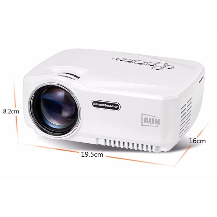 AUN AM01C Classic Version Mini Projector 1400 Lumens LED Multimedia Video Projector Home Theater(White)