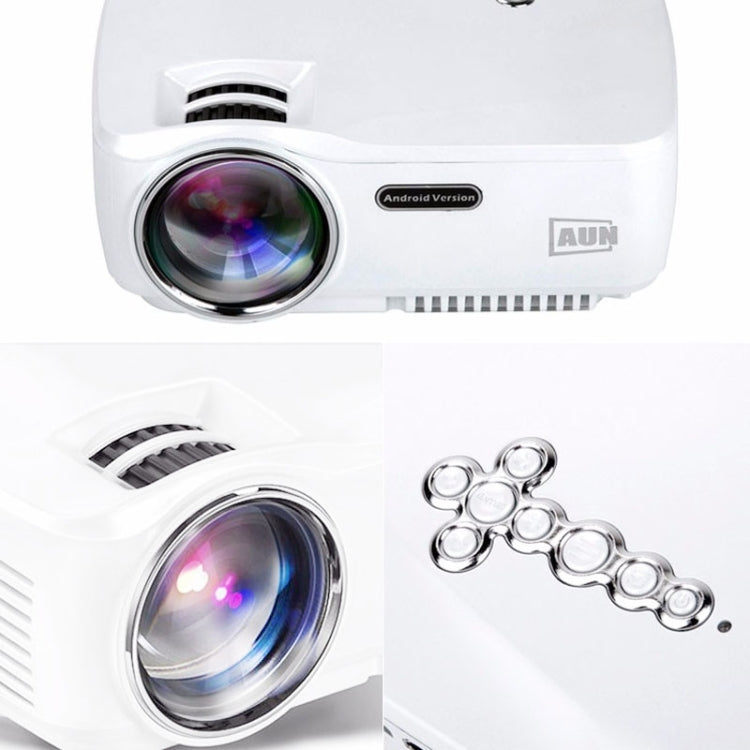 AUN AM01C Classic Version Mini Projector 1400 Lumens LED Multimedia Video Projector Home Theater(White)