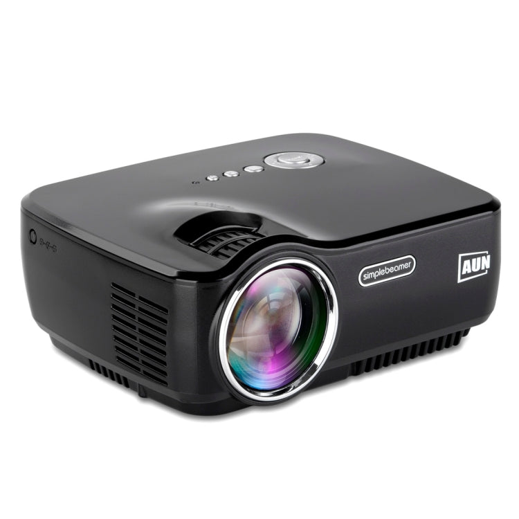 AUN AM01P Android Version Mini Projector 1200 Lumens LED Android 4.4 HD Multimedia Video Projector Home Theater, Quad Core Cotex-A5 1.5GHz, 1GB+8GB, WiFi, BT(Black)