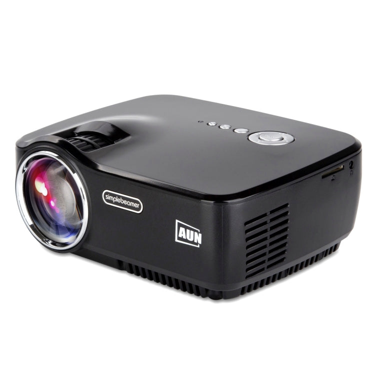 AUN AM01P Android Version Mini Projector 1200 Lumens LED Android 4.4 HD Multimedia Video Projector Home Theater, Quad Core Cotex-A5 1.5GHz, 1GB+8GB, WiFi, BT(Black)