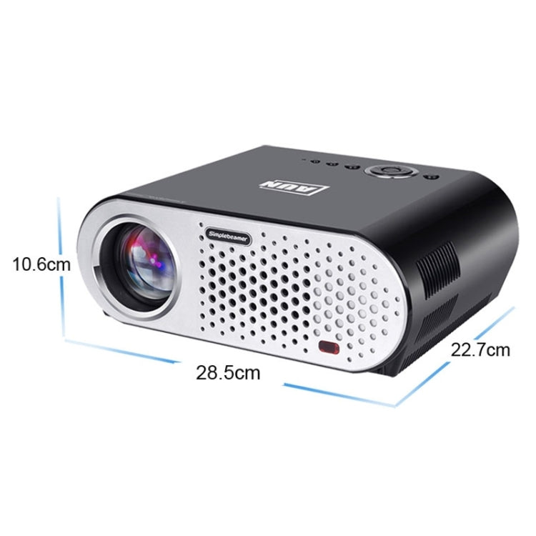 AUN T90 Basic Version Mini Projector 3200 Lumens LED 1280x768 Multimedia Video Projector Home Theater(Black)