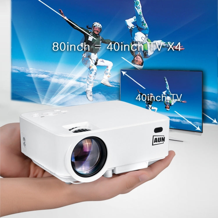 AUN AM200C Android Version Mini Projector 1500 Lumens LED 800x480 Android 4.4 Multimedia Video Projector Home Theater with Remote Controller, 512MB+8GB, WiFi, BT, Miracast, DLNA, Airplay