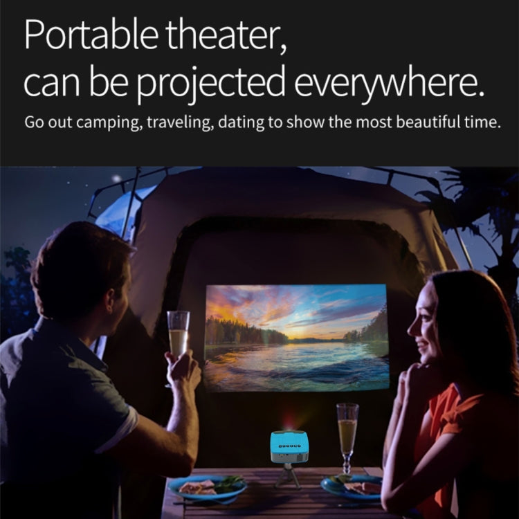 U20 500ANSI Lumens 1080P LCD Technology Mini Portable HD Theater Projector, Support TF, HDMI, AV, USB(Blue)