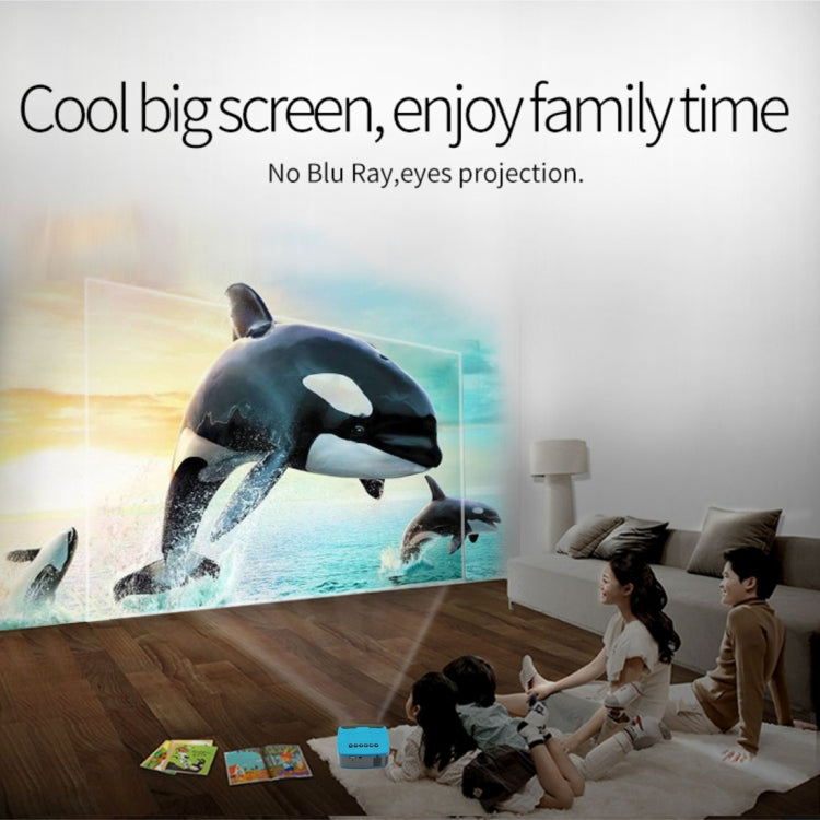 U20 500ANSI Lumens 1080P LCD Technology Mini Portable HD Theater Projector, Support TF, HDMI, AV, USB(Blue)