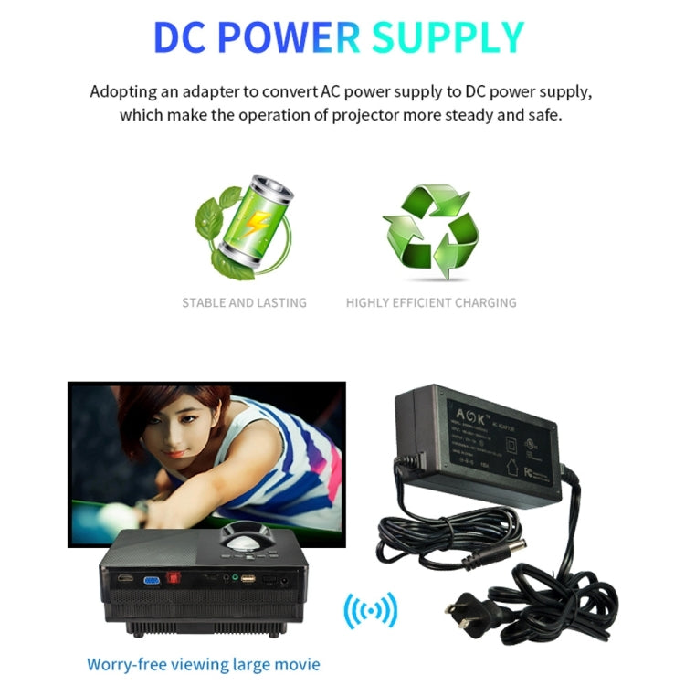 VS67 1800ANSI Lumens HD1920*1080P LED+LCD Technology Smart Projector, Amlogic S805, Support AV / HDMI / TF Card / USB / VGA / TV
