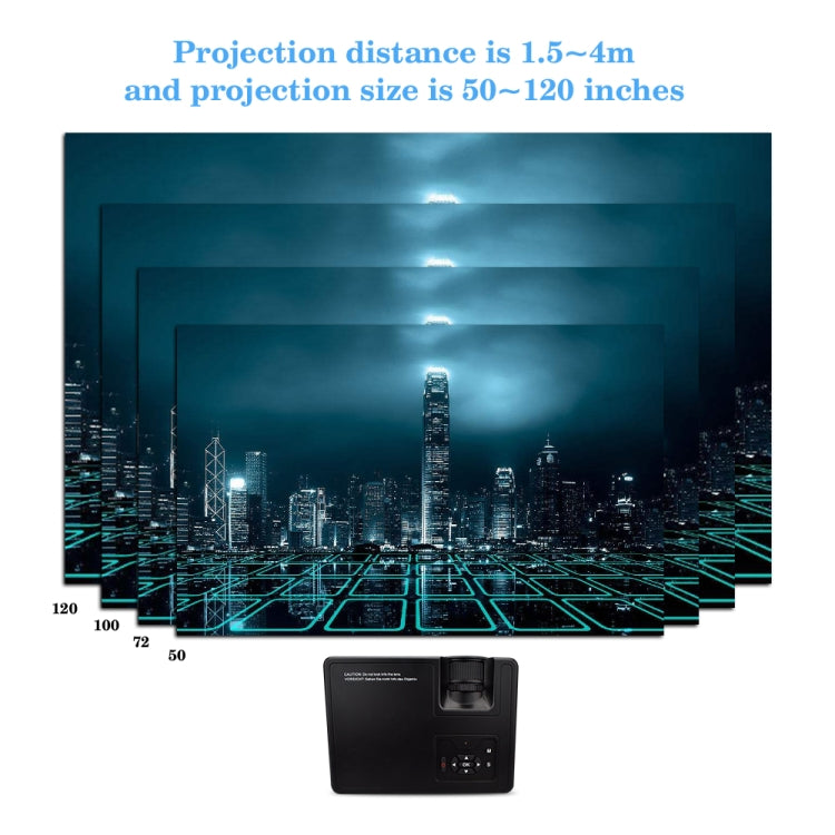 VS313 120ANSI Lumens HD1920*1080P LED+LCD Technology Smart Projector, Support AV / HDMI / TF Card / USB / VGA / TV