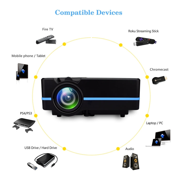 VS313 120ANSI Lumens HD1920*1080P LED+LCD Technology Smart Projector, Support AV / HDMI / TF Card / USB / VGA / TV