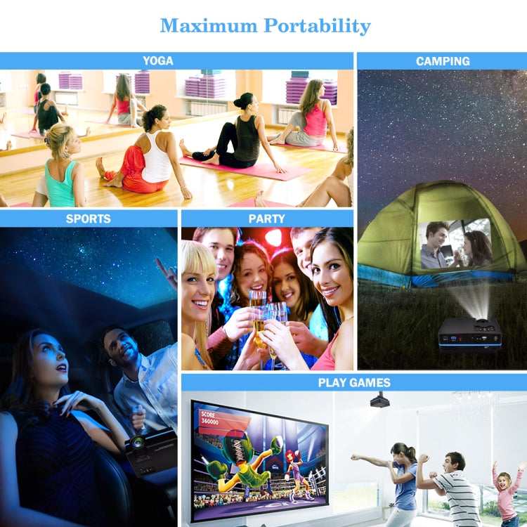VS313 120ANSI Lumens HD1920*1080P LED+LCD Technology Smart Projector, Support AV / HDMI / TF Card / USB / VGA / TV