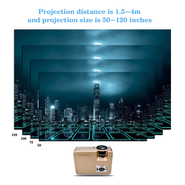 VS313 120ANSI Lumens HD1920*1080P LED+LCD Technology Smart Projector, Support AV / HDMI / TF Card / USB / VGA / TV