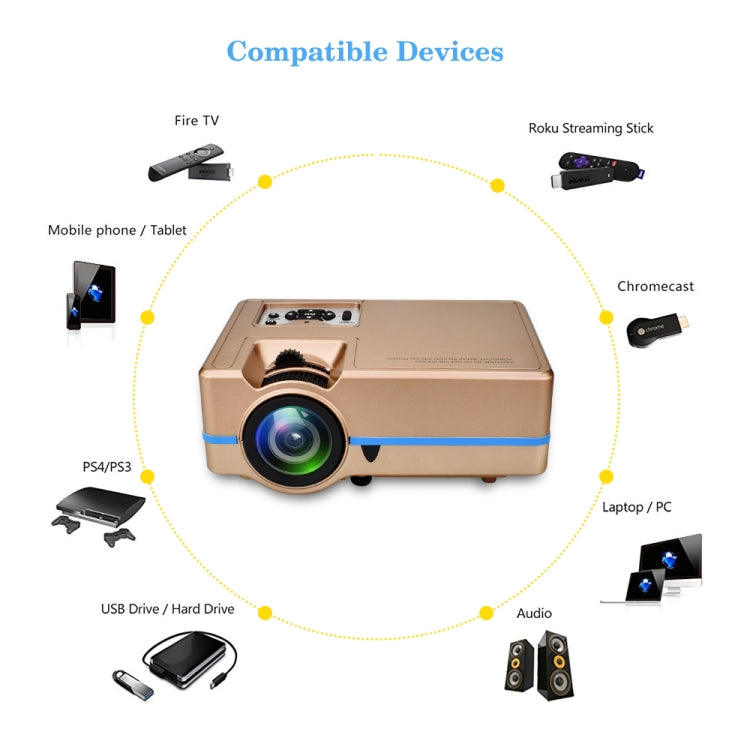 VS313 120ANSI Lumens HD1920*1080P LED+LCD Technology Smart Projector, Support AV / HDMI / TF Card / USB / VGA / TV