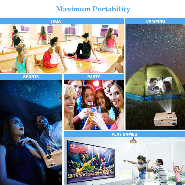 VS313 120ANSI Lumens HD1920*1080P LED+LCD Technology Smart Projector, Support AV / HDMI / TF Card / USB / VGA / TV
