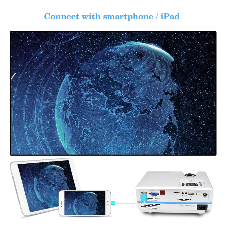 VS313 120ANSI Lumens HD1920*1080P LED+LCD Technology Smart Projector, Support AV / HDMI / TF Card / USB / VGA / TV
